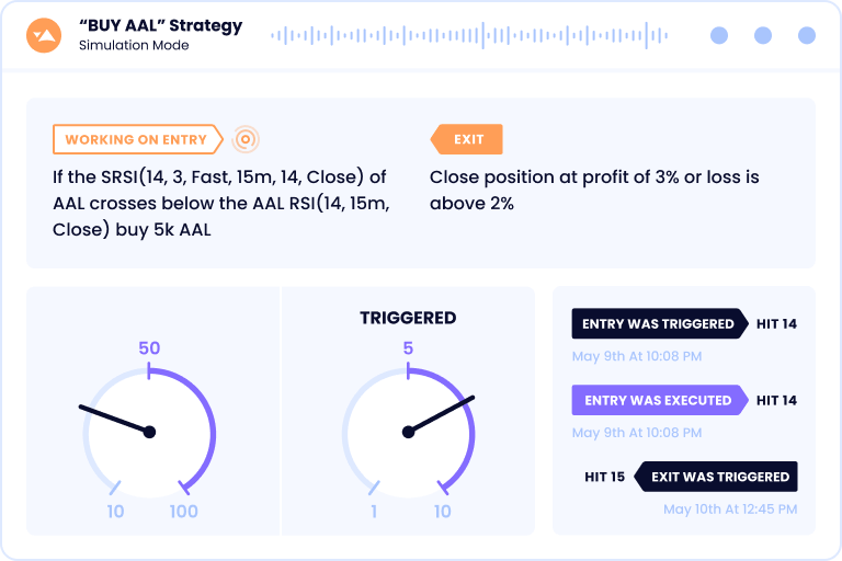 No-Code Trading strategy simulation